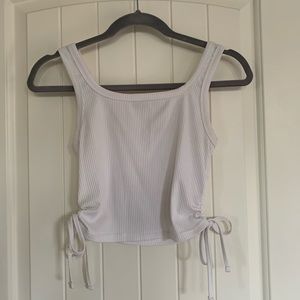 Side tie white tank